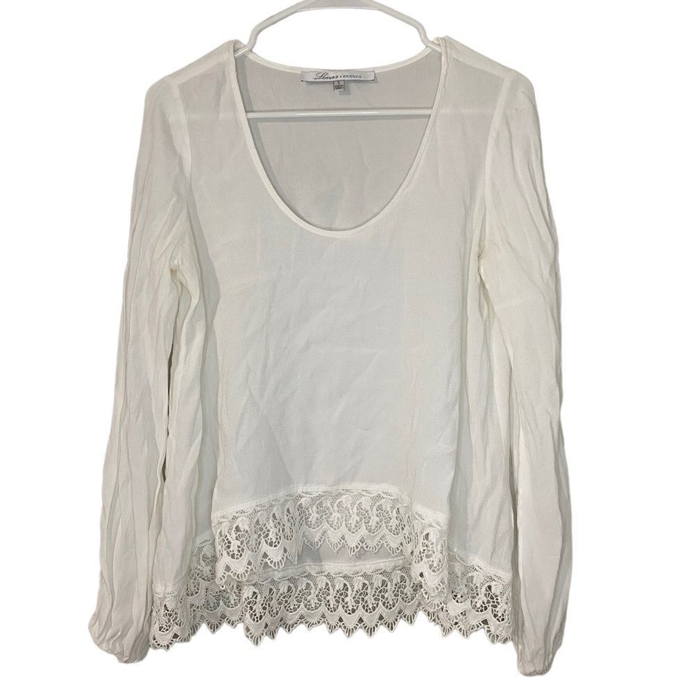 Lovers + Friends Lovely lace trim top